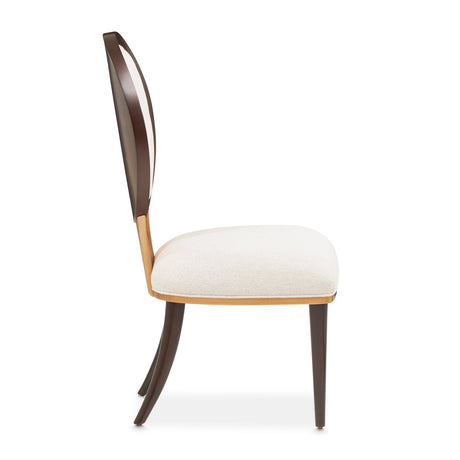 Camellia Field Side Chair Warm Pecan - Aico Furniture - side view