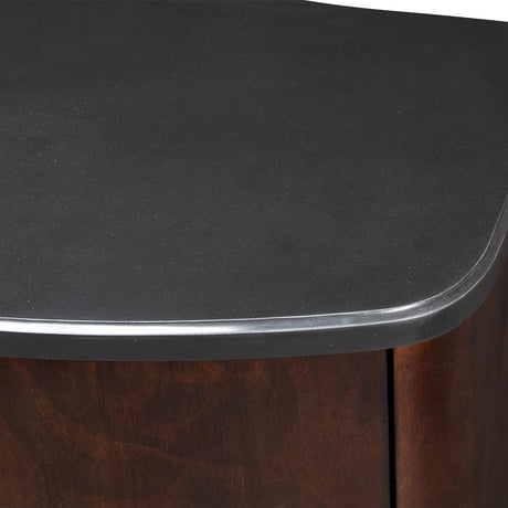 Camellia Field Nightstand in Warm Pecan with Black Marble Top | Aico by Michael Amini - Home Elegance USA