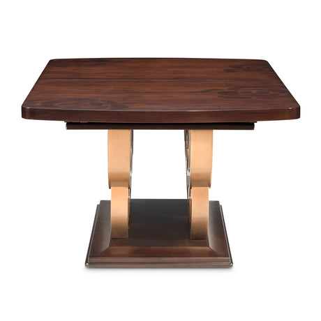 Camellia Field Rectangular Dining Table Warm Pecan - Aico Furniture - front