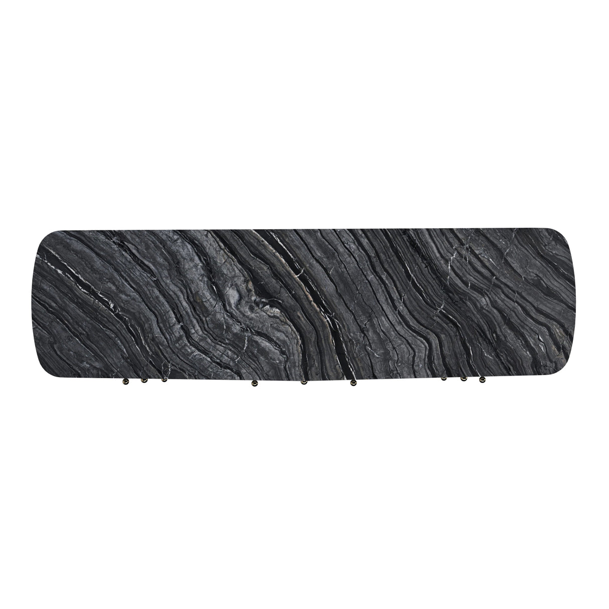 Caracole Cabochon Dresser in Piano Black with Black Stone Top