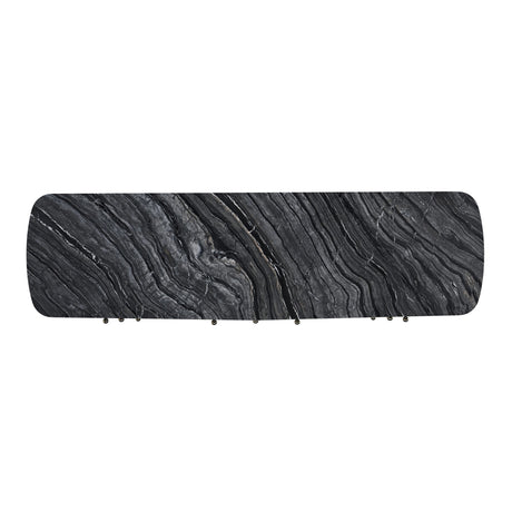 Caracole Cabochon Dresser in Piano Black with Black Stone Top