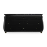 Caracole Cabochon Dresser in Piano Black with Black Stone Top