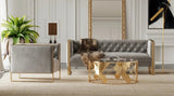 Divani Casa Carlos Modern Grey Velvet & Gold Sofa Vgrh - Sf - 311 - T - Gry - VGRH - SF - 311 - T - GRY - Home Elegance USA - 5