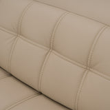Carney - Modern Beige Leather Sectional Sofa + 3 Recliners - View Image 1
