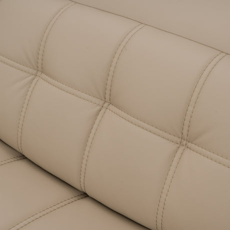 Carney - Modern Beige Leather Sectional Sofa + 3 Recliners - View Image 1