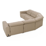 Carney - Modern Beige Leather Sectional Sofa + 3 Recliners - View Image 1