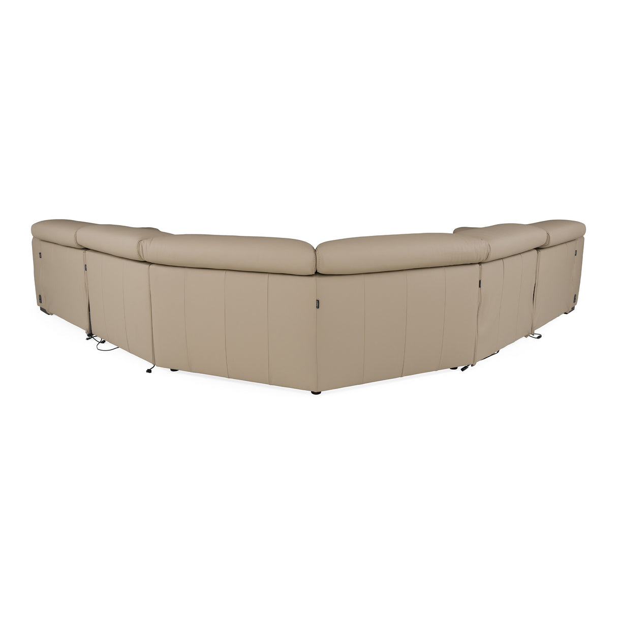 Carney - Modern Beige Leather Sectional Sofa + 3 Recliners - View Image 1
