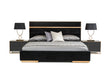 Eastern King Cartier Modern Black Velvet & Brushed Bronze Bed - View Image 1