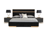 California King Cartier Modern Black Velvet & Brushed Bronze Bed - View Image 1