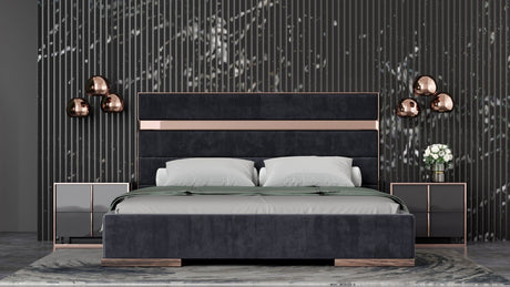 Cartier Modern Black & Rose Gold Bedroom Set – VIG Furniture - sold by Home Elegance USA