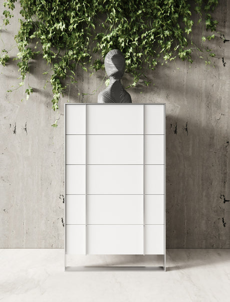 Cartier - Modern White + Stainless Steel Chest - View Image 1