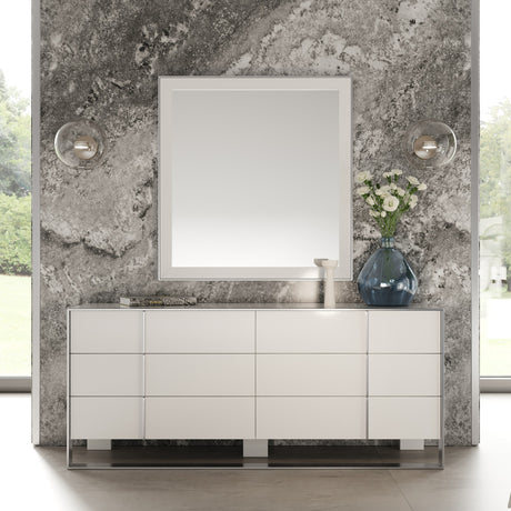 Cartier - Modern White + Stainless Steel Dresser - View Image 1