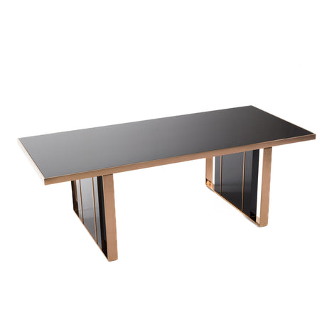 Cartier Black Glass & Rose Gold Dining Table Set – VIG Furniture - sold by Home Elegance USA