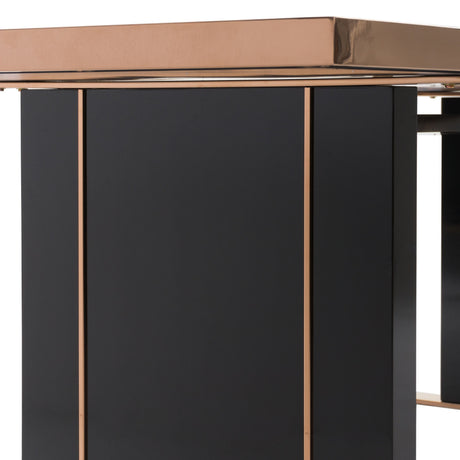 Cartier Black Glass & Rose Gold Dining Table Set – VIG Furniture - sold by Home Elegance USA