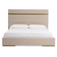Cartier - Modern Beige Velvet and Brushed Brass EK Bed