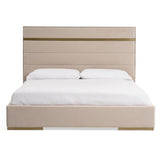 Cartier - Modern Beige Velvet and Brushed Brass EK Bed