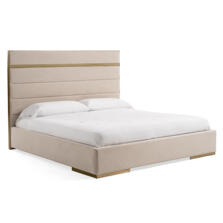 Cartier Modern Beige Velvet & Brushed Brass Bedroom Set – VIG Furniture - sold by Home Elegance USA