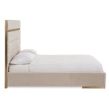 Cartier - Modern Beige Velvet and Brushed Brass EK Bed