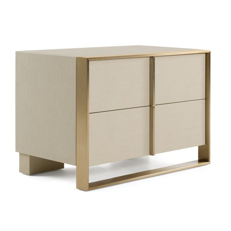 Cartier Modern Beige Velvet & Brushed Brass Bedroom Set – VIG Furniture - sold by Home Elegance USA
