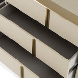 Nova Domus Cartier - Modern Beige Shagreen and Brushed Brass Dresser