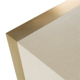 Nova Domus Cartier - Modern Beige Shagreen and Brushed Brass Dresser