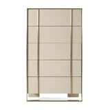 Nova Domus Cartier - Modern Beige Shagreen and Brushed Brass Chest
