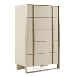 Nova Domus Cartier - Modern Beige Shagreen and Brushed Brass Chest