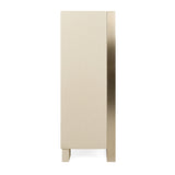 Nova Domus Cartier - Modern Beige Shagreen and Brushed Brass Chest