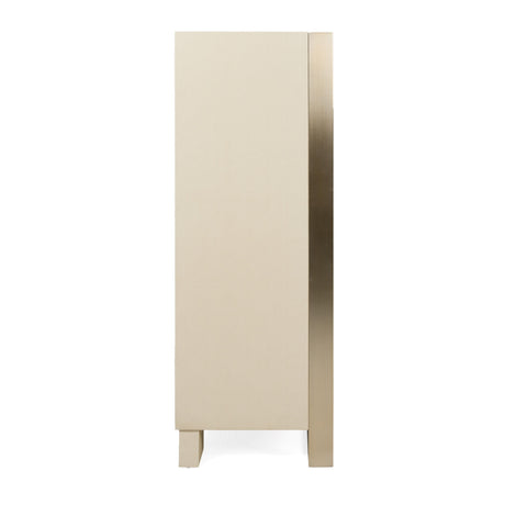 Nova Domus Cartier - Modern Beige Shagreen and Brushed Brass Chest