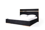 Cartier - Queen Modern Black + Rose Gold Bed + Nightstands - View Image 1