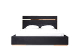 Cartier - Eastern King Modern Black + Rose Gold Bed + Nightstands - View Image 1