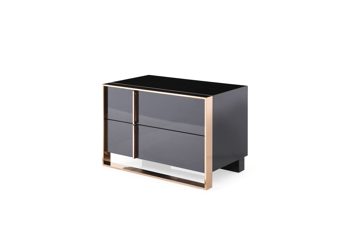 Cartier - Eastern King Modern Black + Rose Gold Bed + Nightstands - View Image 1