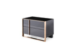 Cartier - Eastern King Modern Black + Rose Gold Bed + Nightstands - View Image 1