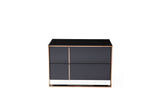 Cartier - Queen Modern Black + Rose Gold Bed + Nightstands - View Image 1