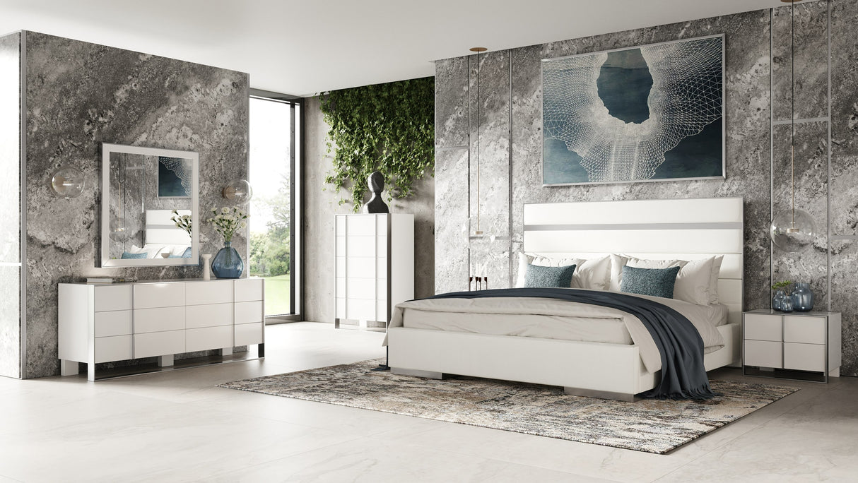 Cartier - Modern White + Stainless Steel Dresser - View Image 1