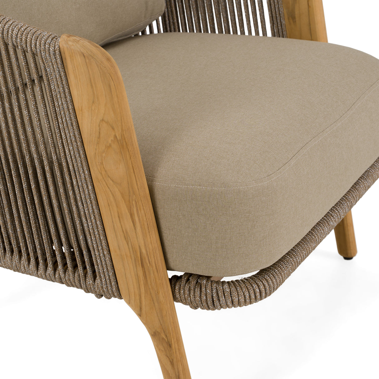 Cayman - Outdoor Beige + Teak Sofa Set - View Image 1