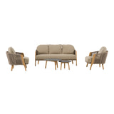 Cayman - Outdoor Beige + Teak Sofa Set - View Image 1