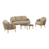 Cayman - Outdoor Beige + Teak Sofa Set - View Image 1