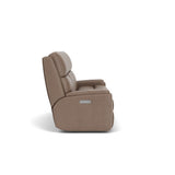 Rio Transitional Leather Power Reclining Sofa, Power Headrests | Flexsteel