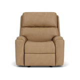 Rio Transitional Leather Power Recliner, Power Headrest | Flexsteel