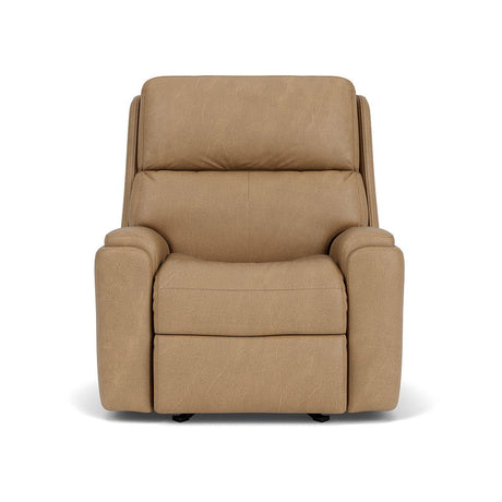 Rio Transitional Leather Power Recliner, Power Headrest | Flexsteel