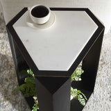 Keenan Geometric Accent Table - Bronze / White by Uttermost - View 4