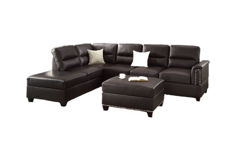 3-PC SECTIONAL in Espresso - sold by Home Elegance USA