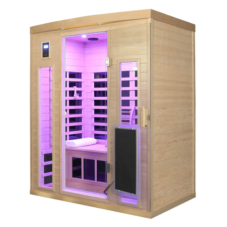 Low EMF Three-Person Far-Infrared Sauna Room with Bluetooth & LED Lighting - sold by Home Elegance USA