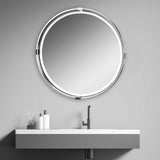 Tazlina Round Mirror Brushed Nickel - Silver by Uttermost - View 4