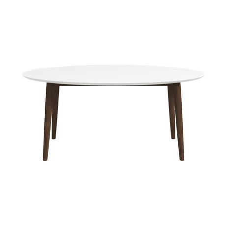 Ada Mid Century Modern Style Solid Wood White Top Oval Dining Table and 4 Side Chairs - sold by Home Elegance USA