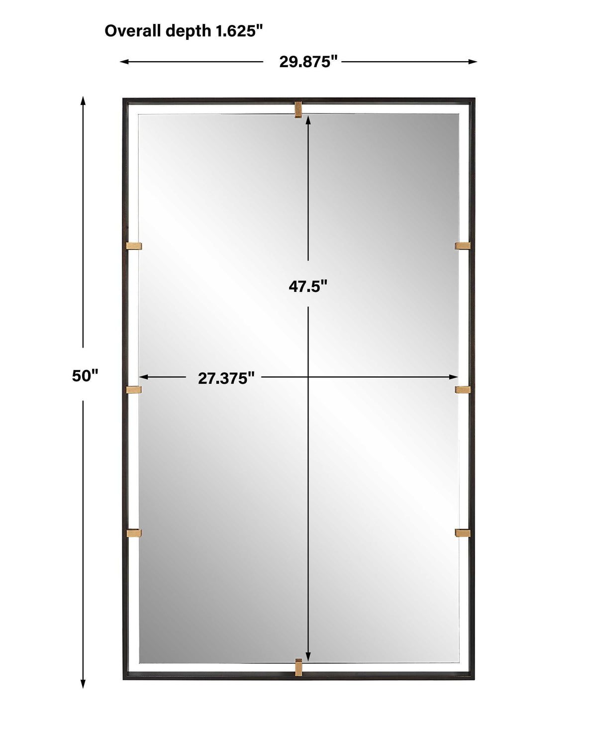Egon Rectangular Mirror - Black / Silver by Uttermost - View 7