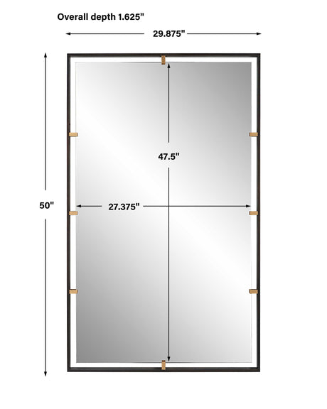 Egon Rectangular Mirror - Black / Silver by Uttermost - View 7