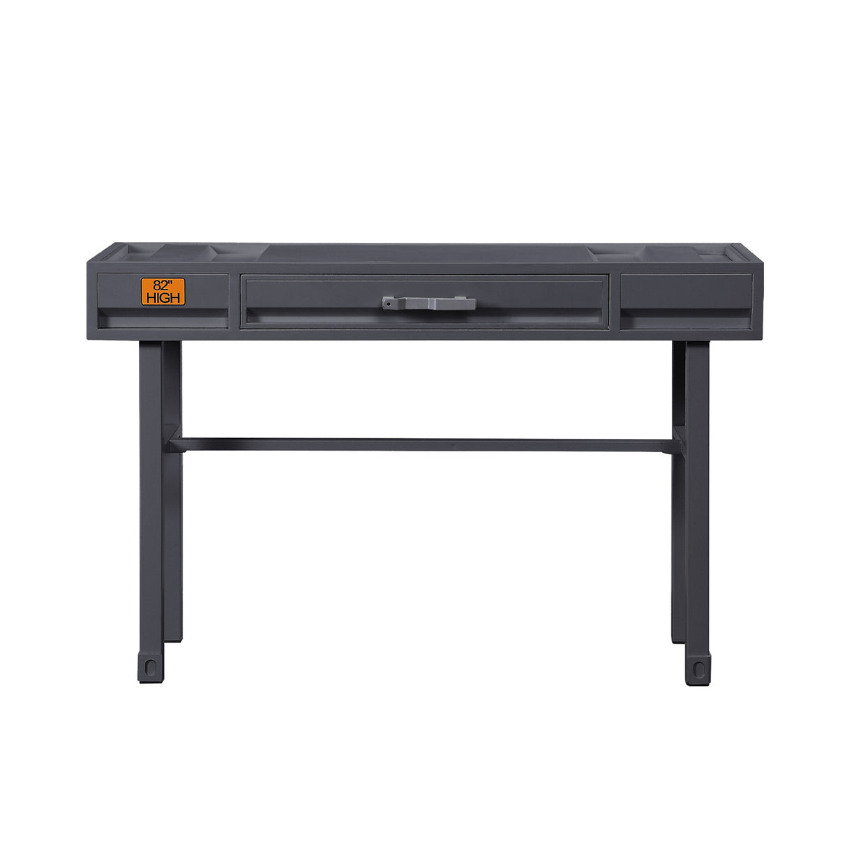 Metal Vanity Desk with One Drawer, Gunmetal