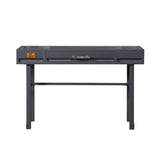 Metal Vanity Desk with One Drawer, Gunmetal